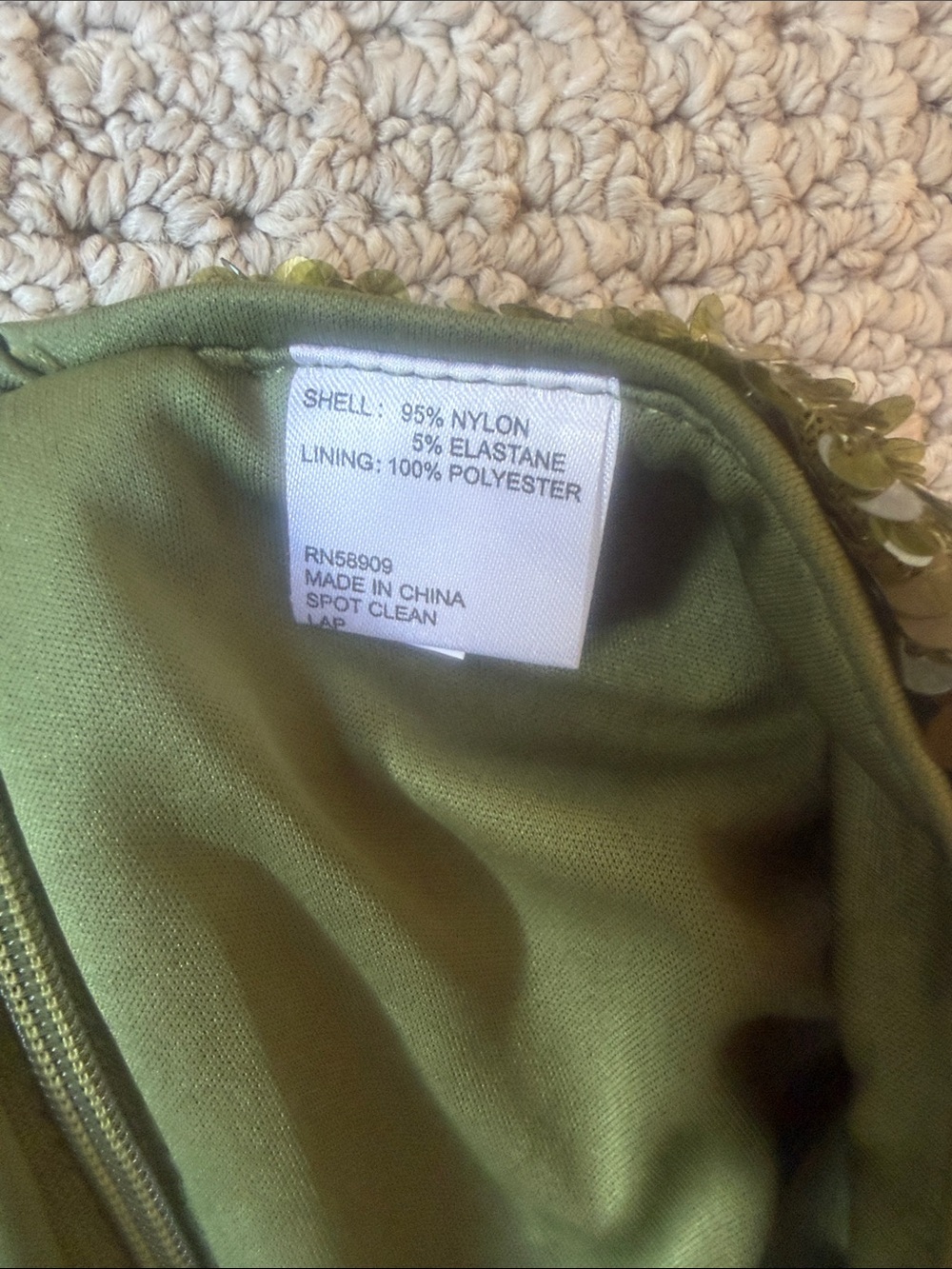 ANTONIO MELANI Olive Green Iman Sequin Midi Skirt in Chive Size 4 - Picture 5 of 9